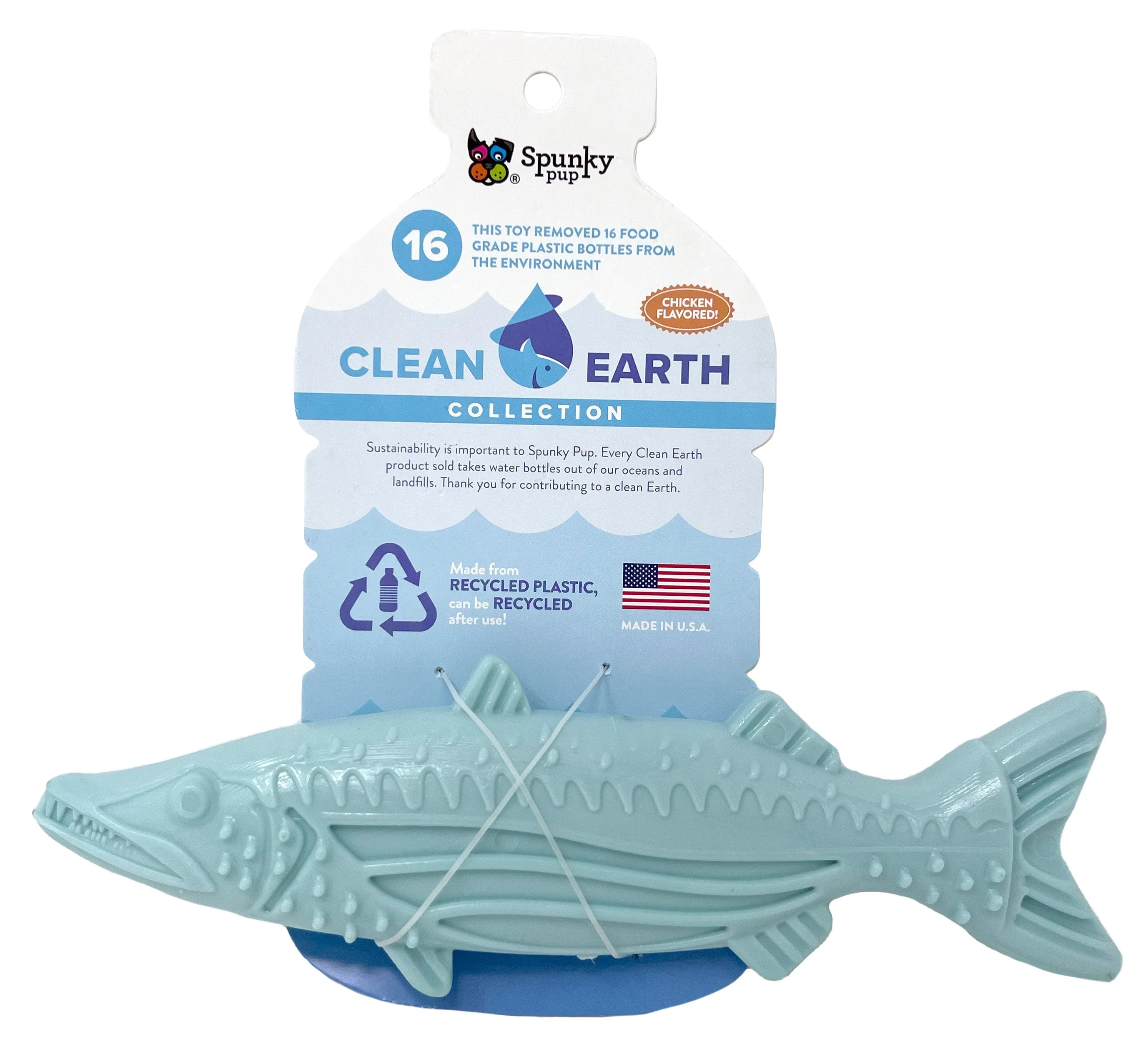 Spunky Pup Clean Earth Recycled Chew Toy - Barracuda