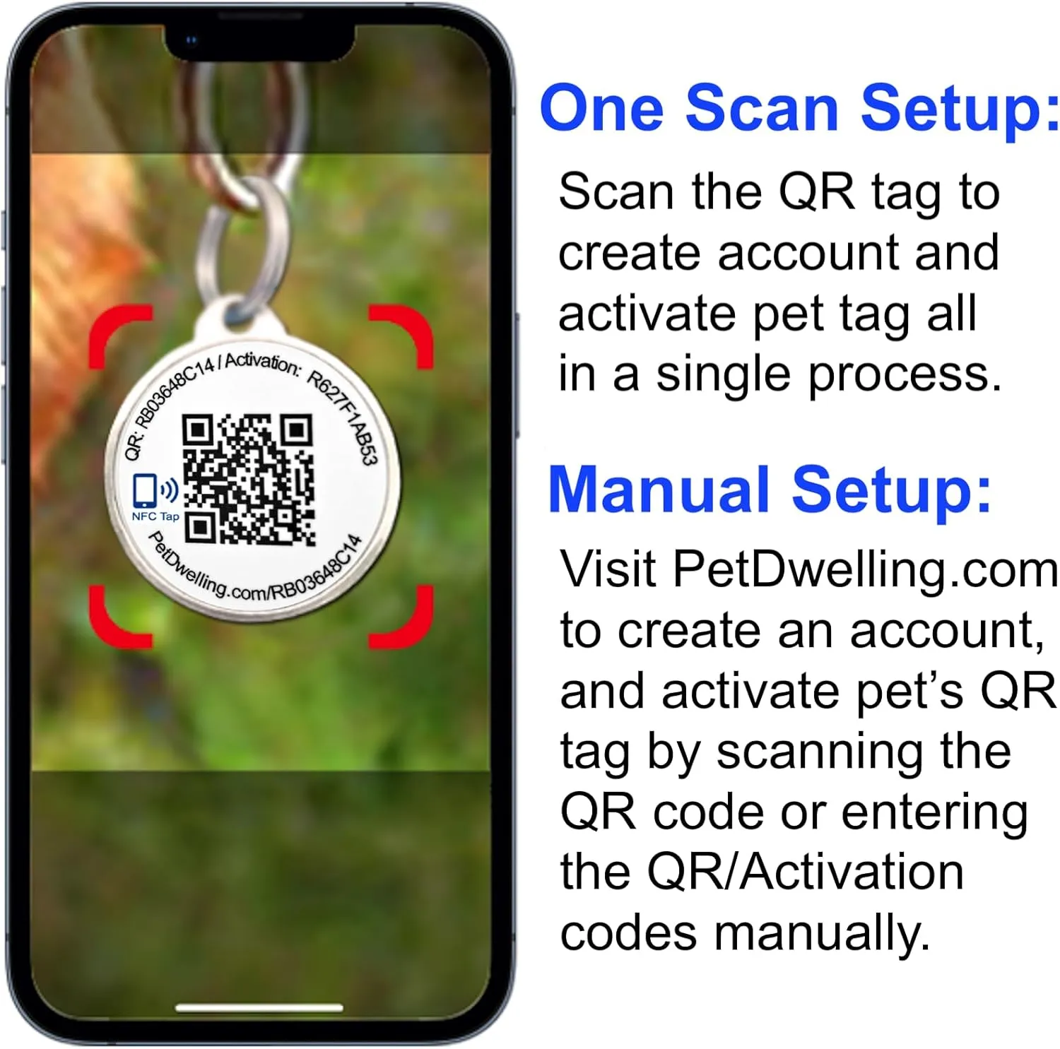 Symbols QR Code Pet ID Tag for Dogs & Cats - Easy Scanning, Instant Online Profile Access, Real-Time Scan Location Alerts(Joy-Peace)