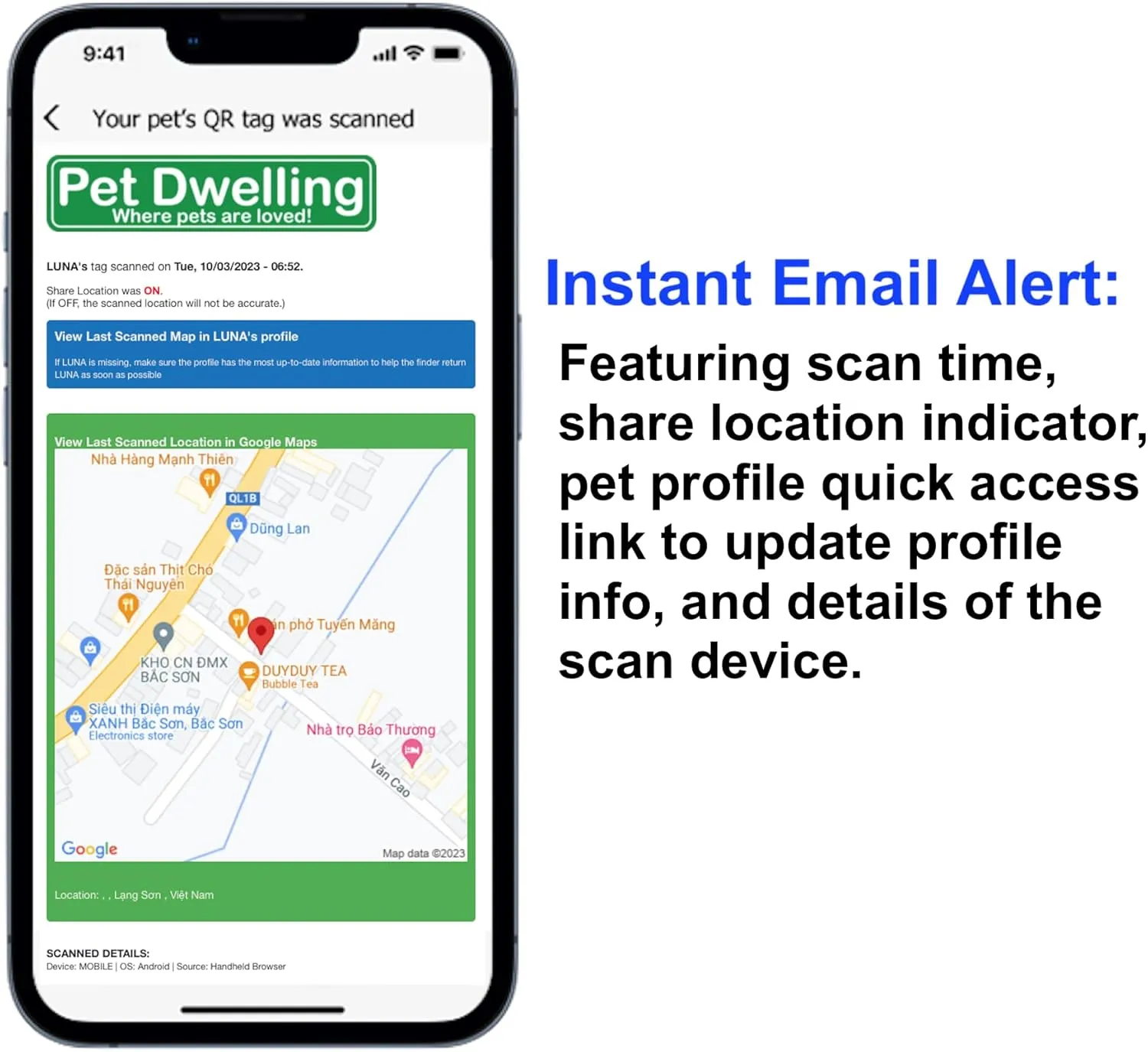 Symbols QR Code Pet ID Tag for Dogs & Cats - Easy Scanning, Instant Online Profile Access, Real-Time Scan Location Alerts(Joy-Peace)