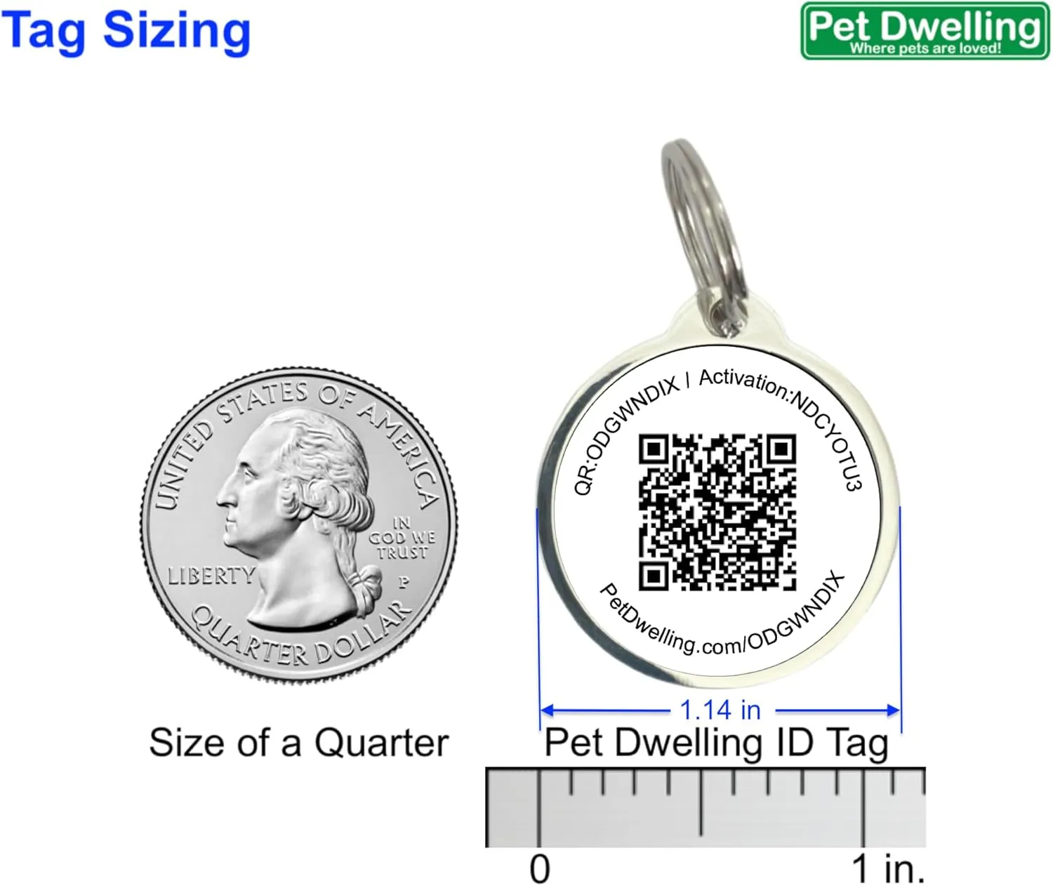 Symbols QR Code Pet ID Tag for Dogs & Cats - Easy Scanning, Instant Online Profile Access, Real-Time Scan Location Alerts(Joy-Peace)