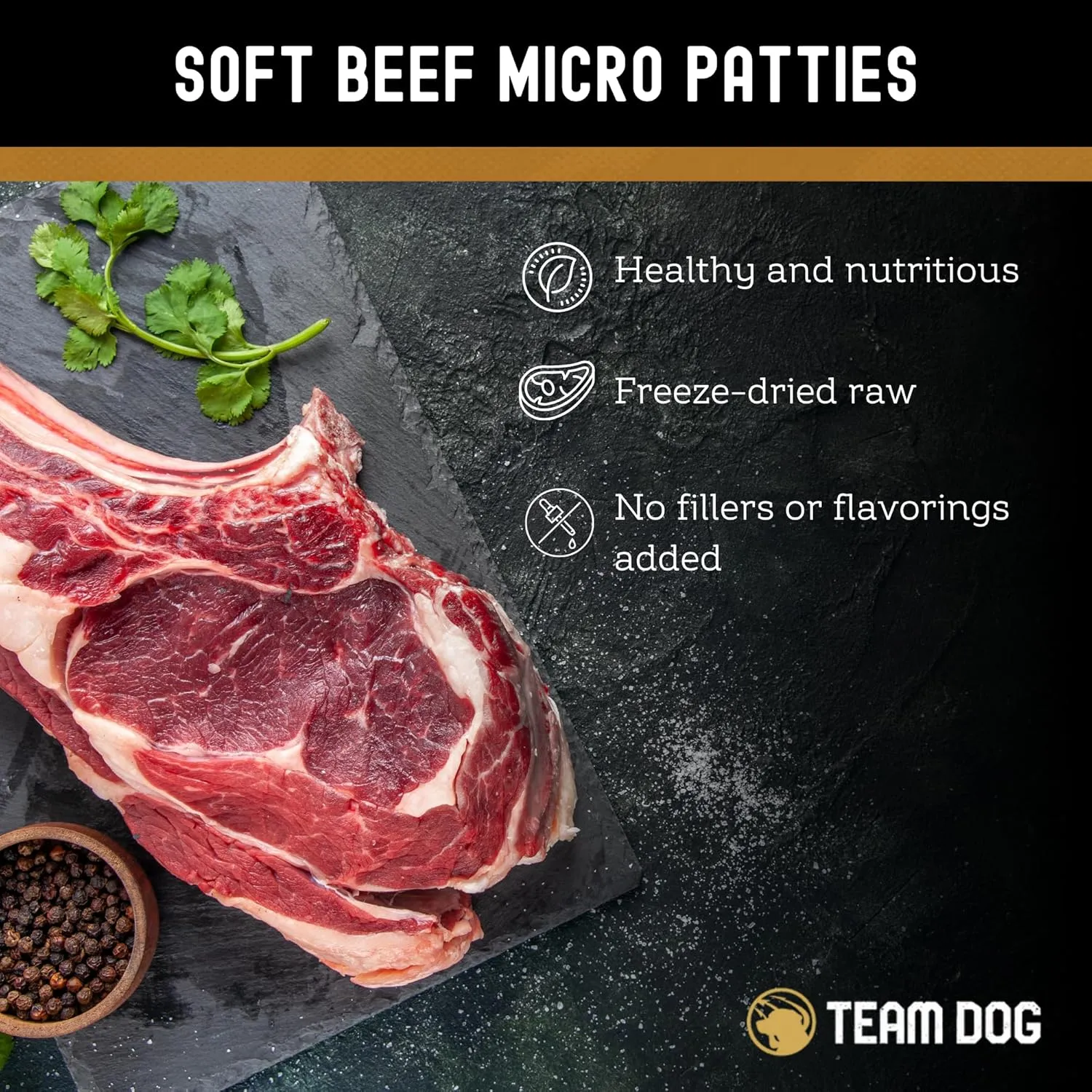 Team Dog Freeze Dried Beef Dog Treats | Dog Training Treats & Food Toppers for Picky Dogs | Made from Gluten Free, Grain Free 100% USA-Sourced Beef Lung, Liver & Heart | 14 oz Bulk Size Pack
