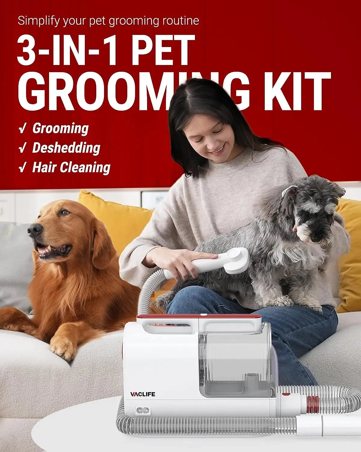VacLife Dog Grooming Kit, Low Noise