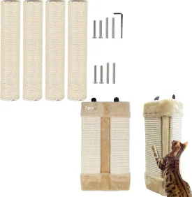 VCEPJH Cat Scratching Post Replacement for Indoor Cats Cat Scratch Post Refill Pole and Corner Cat Scratcher Sisal Wall Mounted Scratching Boards Kitty Scratch Pads for Indoor Cats
