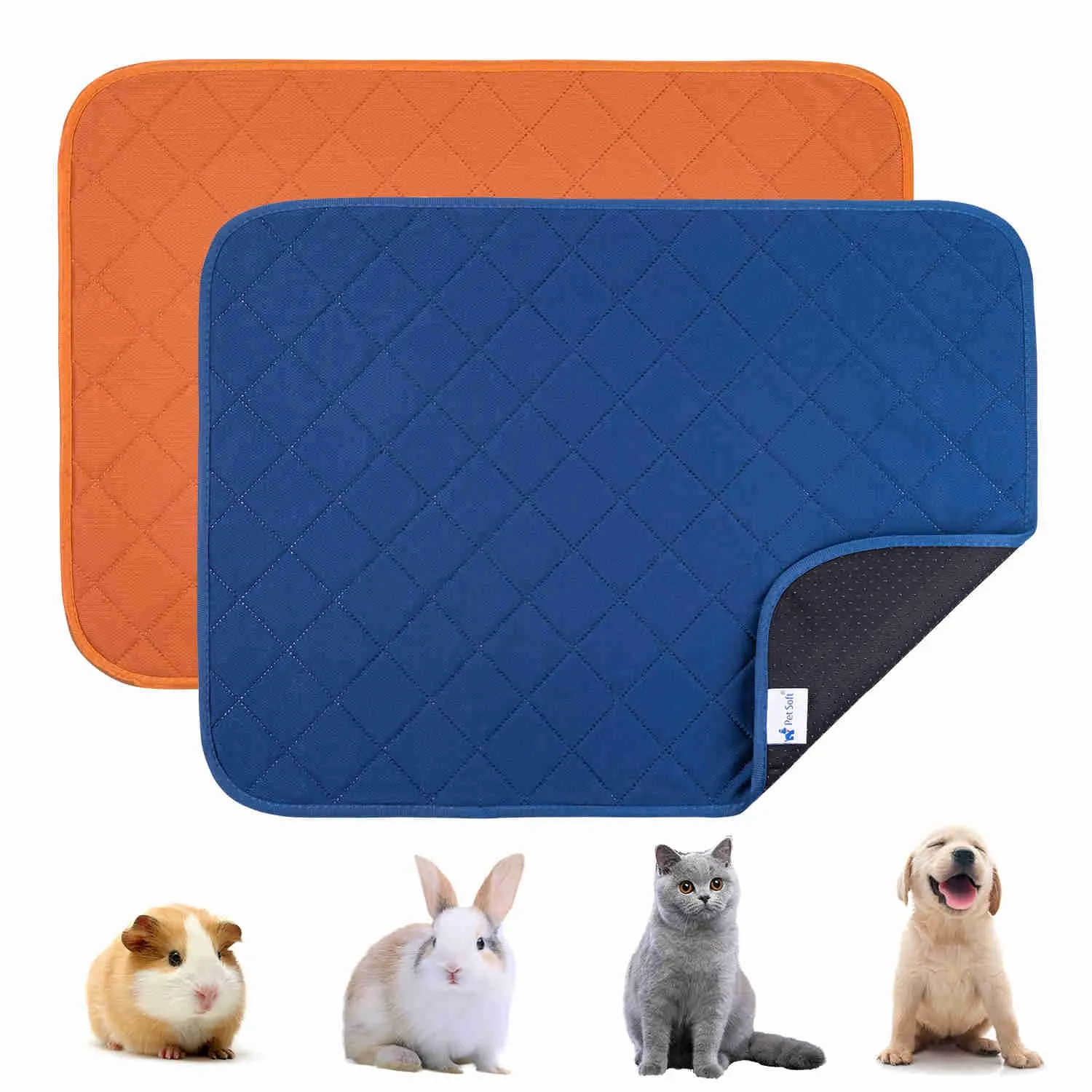 Washable Small Pet Pads, like guinea pigs(Blue/ Orange)