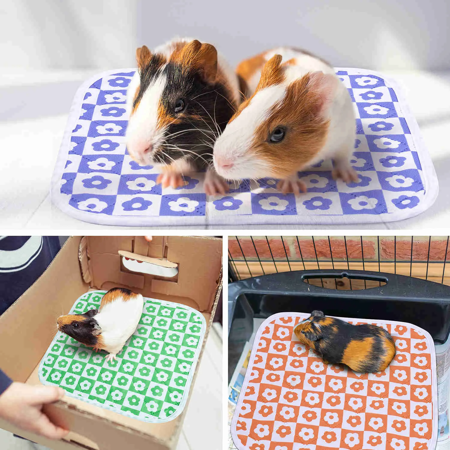 Washable Small Pet Pads, like guinea pigs(Flower)