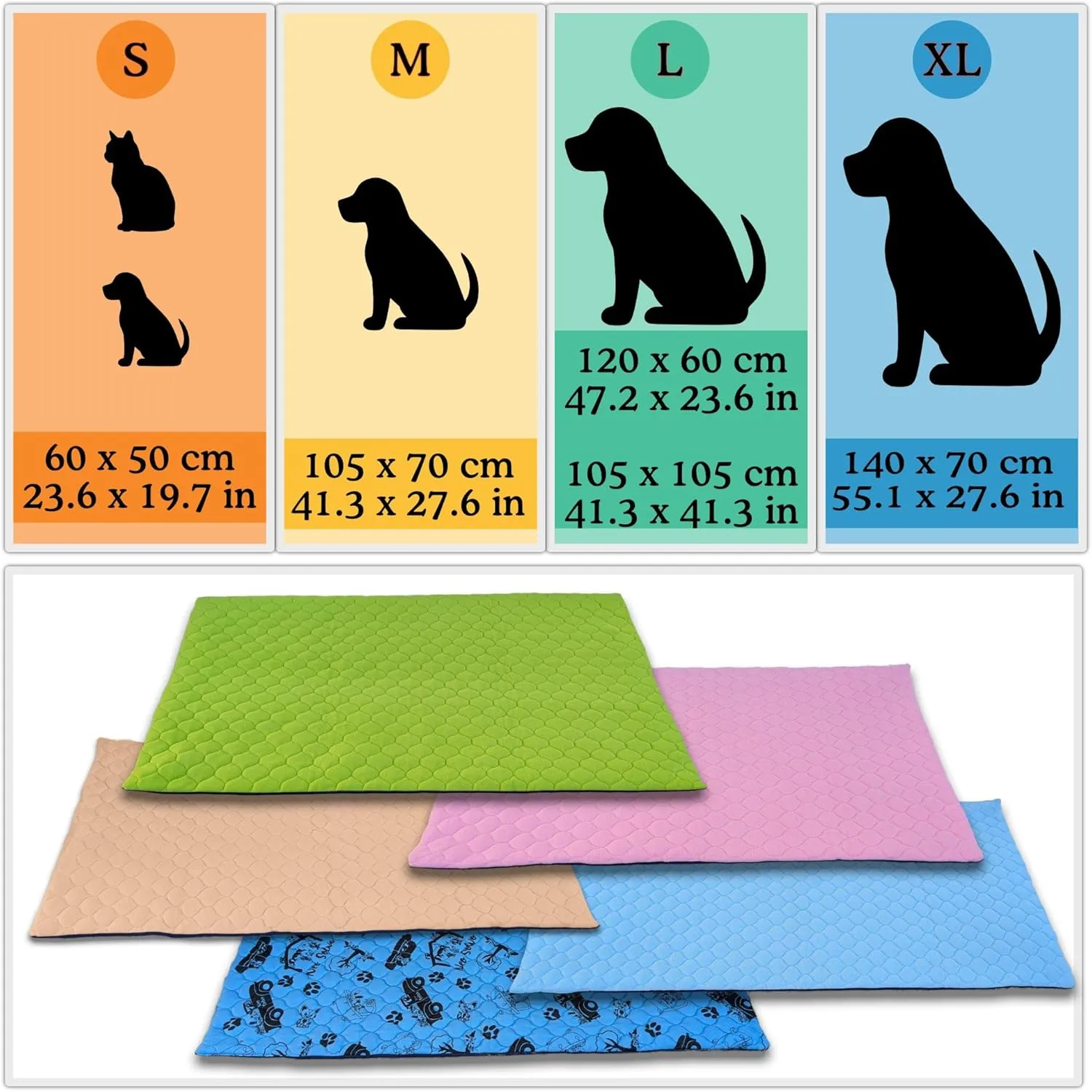 Waterproof and Comfortable Mat for Dogs and Cats - Protects Everything, No Liquid Passes Through - Portable - 47.2 x 23.6 in - Pink