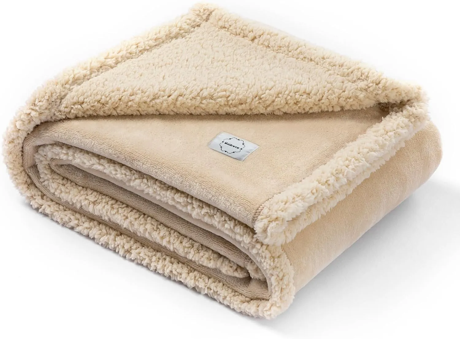 Waterproof Dog Blanket Reversible Pet Bed Cover Puppy Fluffy Cream Blankets Leakproof Sofa Couch Cover Cat Pet Blanket for Warm Washable-L