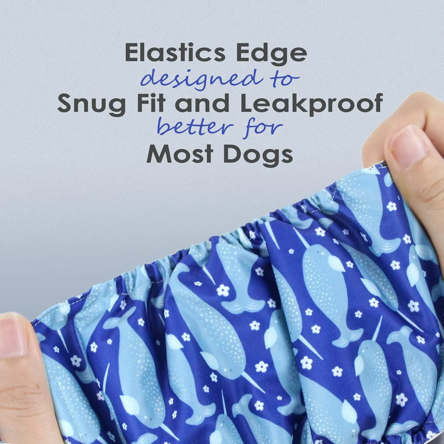 wegreeco Washable Male Dog Belly Band (Stylish Pattern)- Pack of 3 - Washable Male Dog Belly Wrap, Dog Diapers Male (Whale, XL)