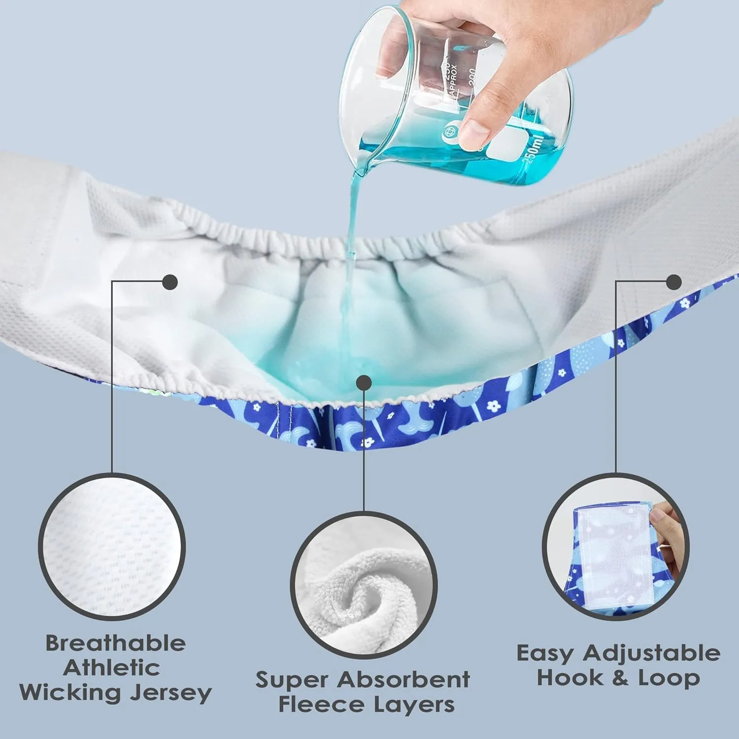 wegreeco Washable Male Dog Belly Band (Stylish Pattern)- Pack of 3 - Washable Male Dog Belly Wrap, Dog Diapers Male (Whale, XL)
