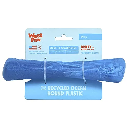 WEST PAW Seaflex Drifty Dog Toy – Machine Washable Dog Toys for Moderate Chewers – Eco-Friendly Zogoflex Toys for Dogs – Perfect for Gnawing, Fetch, Catch, Pet Training – 8.5" Large, Surf