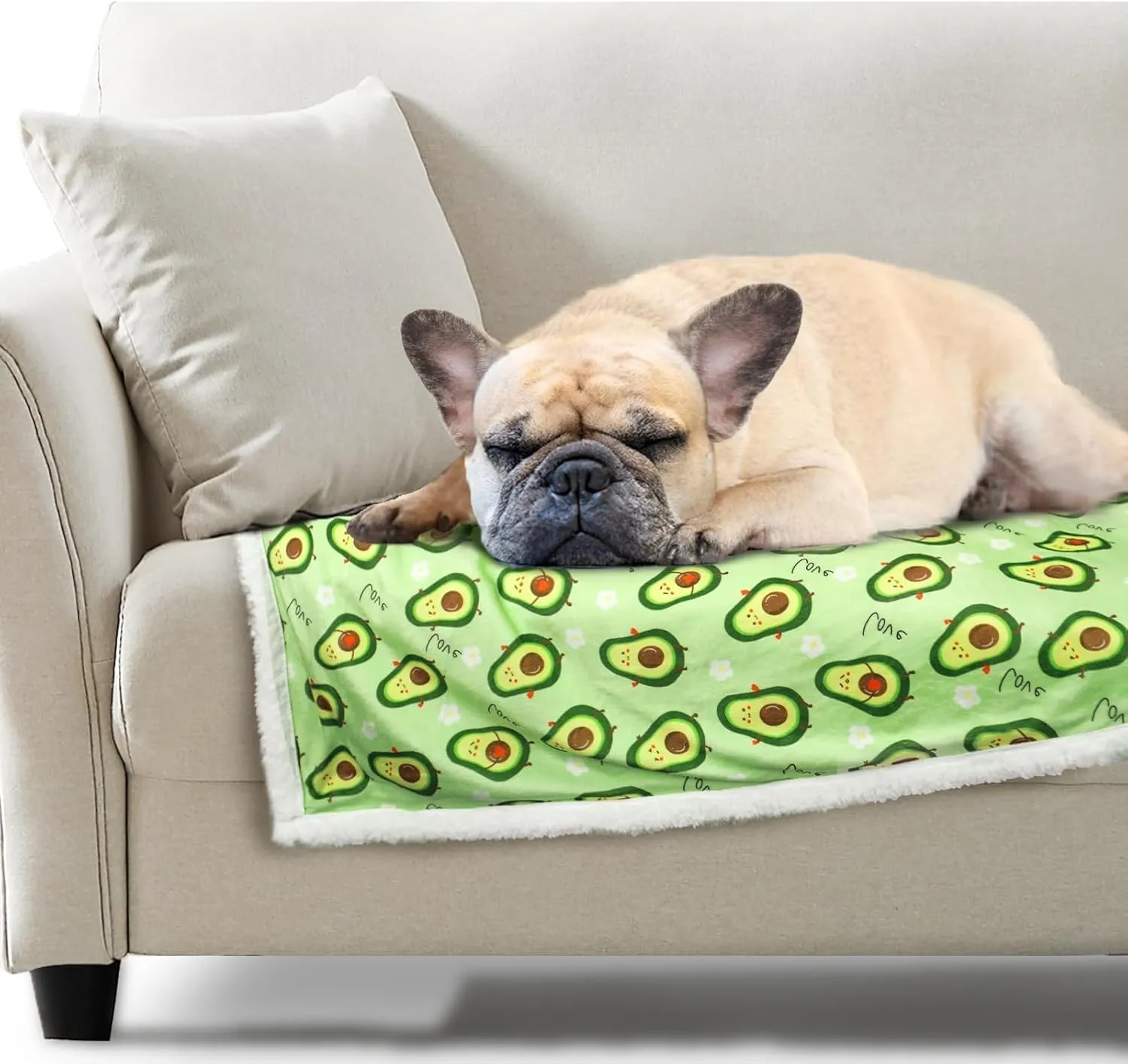XPUDAC Waterproof Dog Blankets for Large Dogs, Pet Couch Cover Protection, Washable Soft Sherpa Fleece Leakproof Bed Blanket for Furniture Protector, Green-S