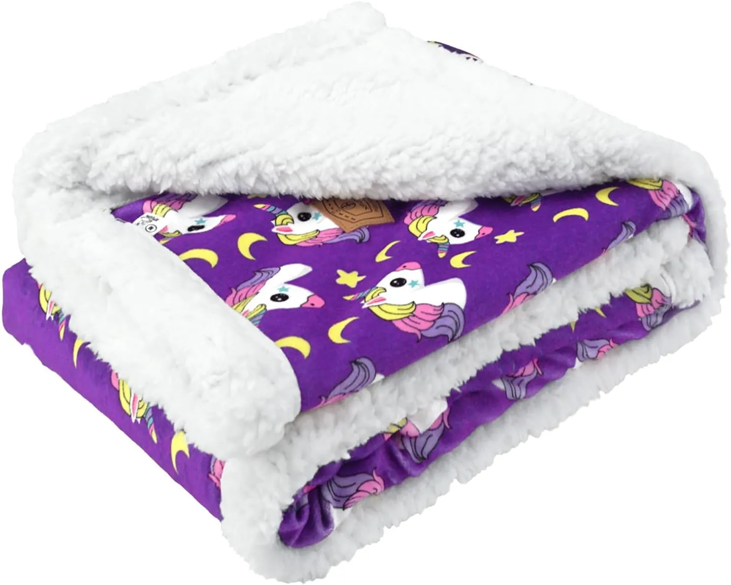 XPUDAC Waterproof Dog Blankets for Small Large Dogs, Pet Couch Cover Protection, Washable Soft Sherpa Fleece Leakproof Bed Blanket for Furniture Protector, Purple-S