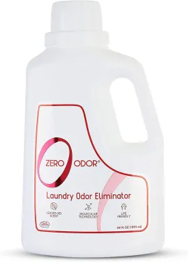Zero Odor  Laundry Odor Eliminator - Permanently Eliminate laundry Odor  Patented Molecular Technology Best For Clothes, Towels & Linens, Shoes, Bags, Etc. - rinse and refresh Again, 64oz